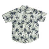 CROSSINGS Mens Cream & Black Palm Tree Print Shirt M Casual Cotton Blend Summer
