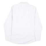 BOSS Mens White Plain Cotton Blend Shirt M Classic Formal Long Sleeve Button