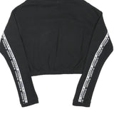 ADIDAS Womens Black Hoodie UK 8 Crop Hooded Sweatshirt Cotton Blend