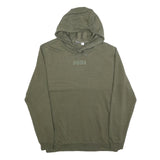 PUMA Mens Green Hoodie M Cotton Blend Pullover Casual Sportswear