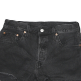 LEVI'S Womens Shorts Black Denim Cut-Off M W28 Distressed Edge Casual