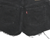 LEVI'S Womens Shorts Black Denim Cut-Off M W28 Distressed Edge Casual