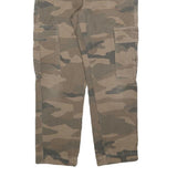 JACQUELINE DE YOUNG Womens Cotton Blend Green Camouflage Regular Cargo Trousers