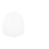 HUGO Mens White Plain Shirt M Classic Cotton Blend Smart Casual