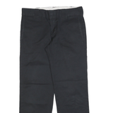 DICKIES Mens Cotton Blend Black Regular Straight Trousers W31 L30 Classic