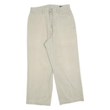 DKNY Womens Cotton Blend Beige Regular Straight Trousers W30 L26 Classic Zip