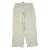 DKNY Womens Cotton Blend Beige Regular Straight Trousers W30 L26 Classic Zip