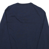 CALVIN KLEIN Mens Blue Plain V-Neck Basic Knit XL Wool Jumper