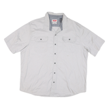 WRANGLER Mens White Short Sleeve Shirt 2XL Cotton Blend Casual Button Pocket