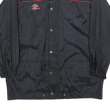 UMBRO Mens Black & Red Track Jacket S Polyester Button Closure Sportswear