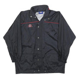 UMBRO Mens Black & Red Track Jacket S Polyester Button Closure Sportswear