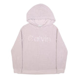 CALVIN KLEIN PERFORMANCE Womens Pink Hoodie S Sherpa Fleece Pullover Hooded