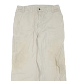 CARHARTT Mens Cotton Blend Beige Regular Fit Straight Leg Trousers W36 L28