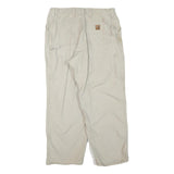 CARHARTT Mens Cotton Blend Beige Regular Fit Straight Leg Trousers W36 L28