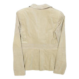 ZARA BASIC Womens Beige Cotton Blend Classic Jacket S Tailored Button Elbow