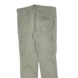 PIER ONE Mens Cotton Blend Slim Cargo Trousers Green W32 L32 Casual Zip Closure