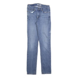 LEVI'S Womens Slim Blue Denim Cotton Blend Zip Jeans W26 L30 Classic Style