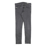 DIESEL Mens Slim Grey Denim Jeans W30 L30 Zip Closure Casual Style