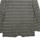 Mens Grey Check Wool Blazer Jacket M Woven Classic Tailored Button Closure