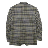 Mens Grey Check Wool Blazer Jacket M Woven Classic Tailored Button Closure