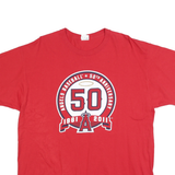 JERZEES Mens Red Angels Baseball 50th Anniversary Graphic T-Shirt XL Short