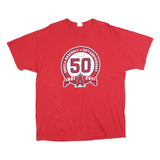 JERZEES Mens Red Angels Baseball 50th Anniversary Graphic T-Shirt XL Short