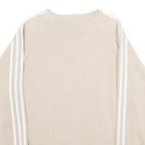 ADIDAS Mens Beige Sweatshirt Crew Neck M Classic 3-Stripes Trefoil Logo