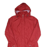 WOOLRICH Womens Red Jacket M Polyester Plain Hooded Zip Outdoor Casual