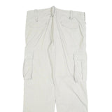 GAUDI Mens Cotton Blend Relaxed Beige Cargo Trousers W38 L32 Comfortable Zip