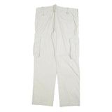 GAUDI Mens Cotton Blend Relaxed Beige Cargo Trousers W38 L32 Comfortable Zip