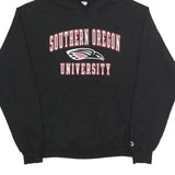 CHAMPION Mens Black Southern Oregon University Pullover Hoodie L Classic Cotton