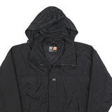 HELLY HANSEN Mens Black Outdoor Jacket L Polyester Blend Plain Waterproof Zip