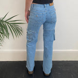Good & Lui Cargo Jeans - 26W UK 4 Blue Cotton