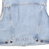 LEVI'S Womens Blue Denim Sleeveless Jacket M Cotton Button Closure Classic Fit