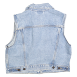 LEVI'S Womens Blue Denim Sleeveless Jacket M Cotton Button Closure Classic Fit