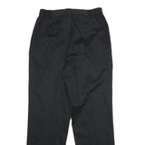 CABIN CREEK Womens Cotton Black Regular Straight Trousers W30 L30 Classic Zip