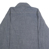 WRANGLER Mens Blue Indigo Cotton Blend Shirt L Casual Long Sleeve Button