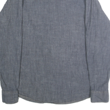 WRANGLER Mens Blue Indigo Cotton Blend Shirt L Casual Long Sleeve Button