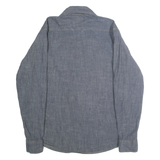 WRANGLER Mens Blue Indigo Cotton Blend Shirt L Casual Long Sleeve Button