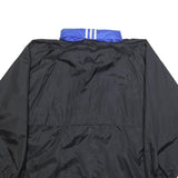 ADIDAS Mens Black & Blue Track Jacket L Synthetic Plain Zip Closure Sportswear