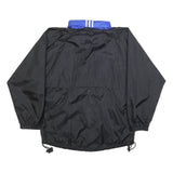 ADIDAS Mens Black & Blue Track Jacket L Synthetic Plain Zip Closure Sportswear