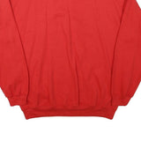 GILDAN Mens Red Crew Neck L Plain Cotton Blend Sweatshirt Pullover