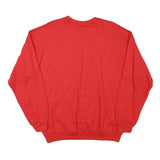 GILDAN Mens Red Crew Neck L Plain Cotton Blend Sweatshirt Pullover