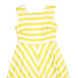 BODEN Womens Yellow & White Cotton Blend Day Dress Sleeveless Knee Length UK 8