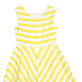 BODEN Womens Yellow & White Cotton Blend Day Dress Sleeveless Knee Length UK 8