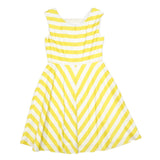 BODEN Womens Yellow & White Cotton Blend Day Dress Sleeveless Knee Length UK 8