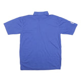 Mens Blue Polo Shirt XL Cotton Blend Short Sleeve Plain Pocket Casual Wear