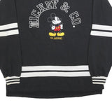 DISNEY Womens Black & White Mickey Classic Crew Neck L Sweatshirt Retro Style