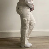 Kocca Cargo Trousers - 32W UK 10 White Cotton Blend