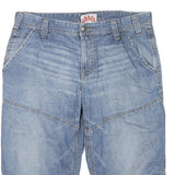 Mens Blue Denim Casual Shorts L W36 Cotton Blend Classic Fit Comfortable